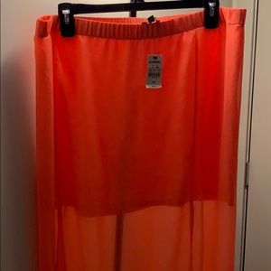 Express Maxi Coral Skirt Size Large NWT